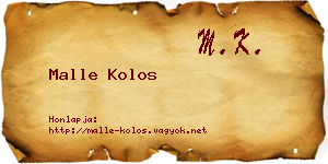 Malle Kolos névjegykártya